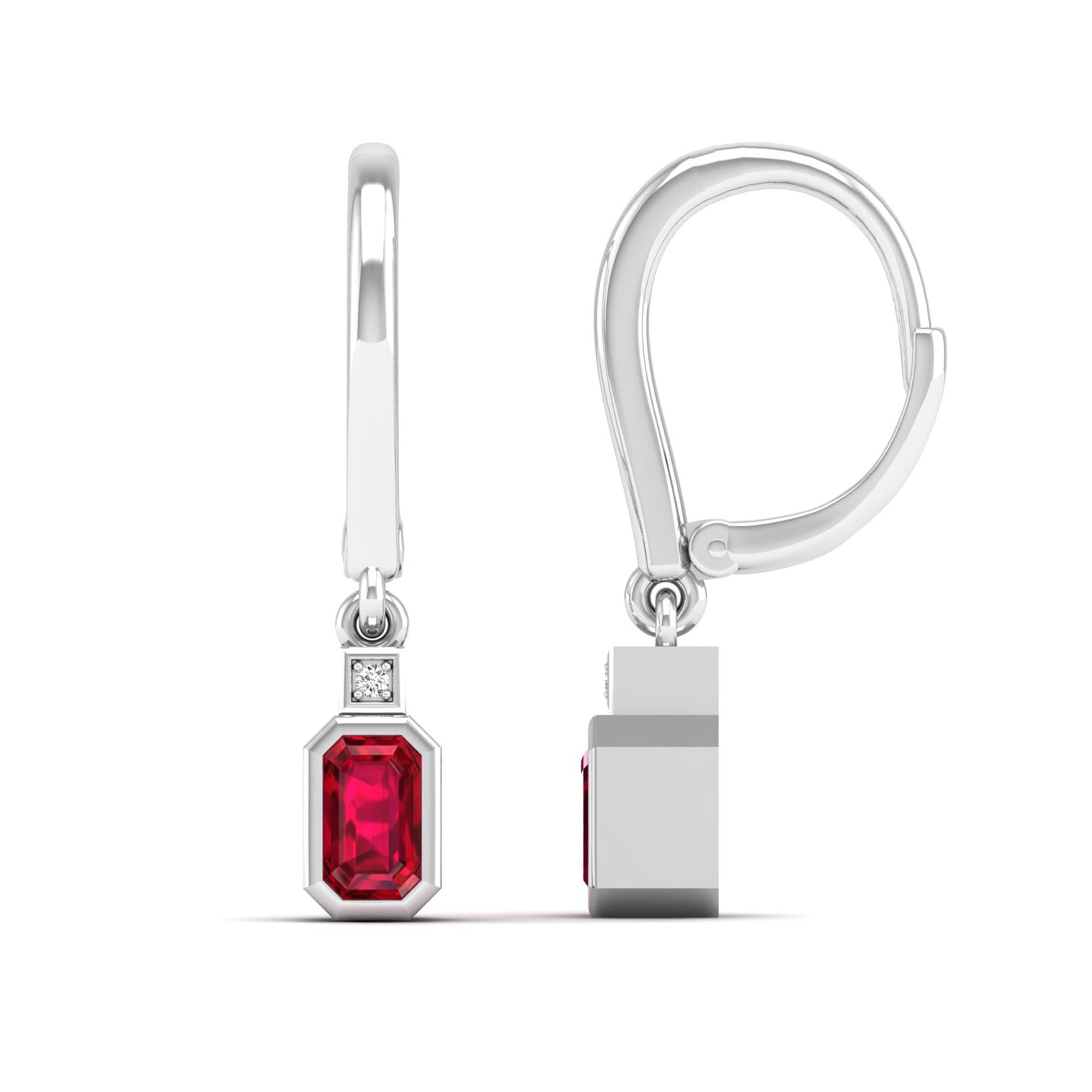 14K White Gold - Ruby