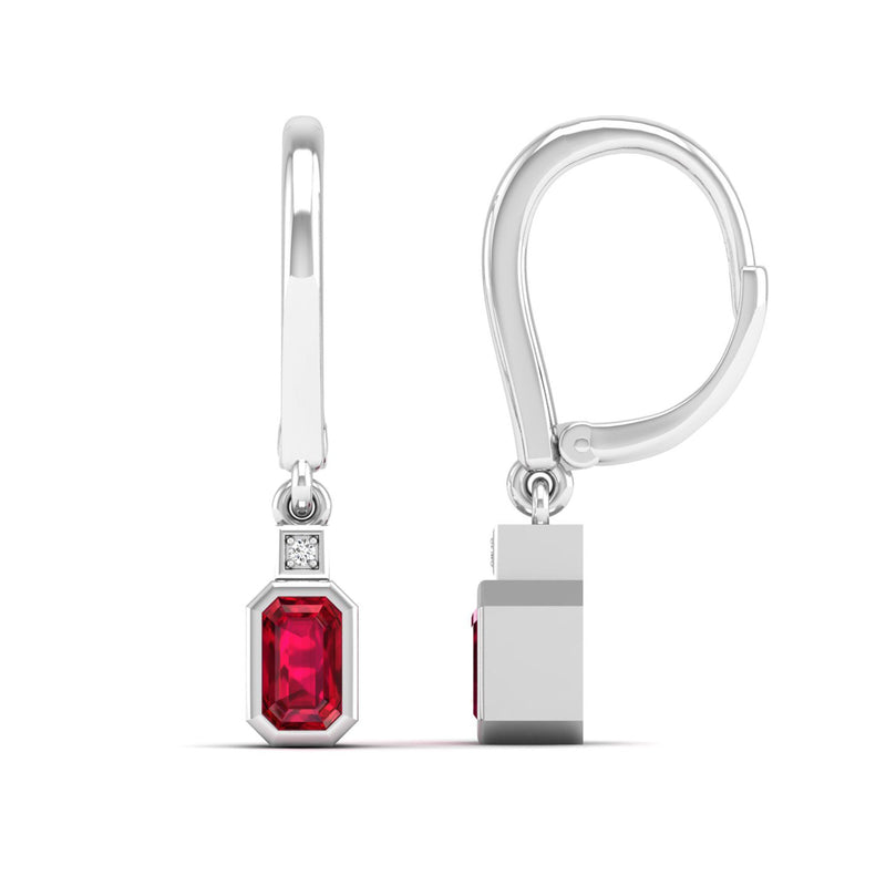 14K White Gold - Ruby