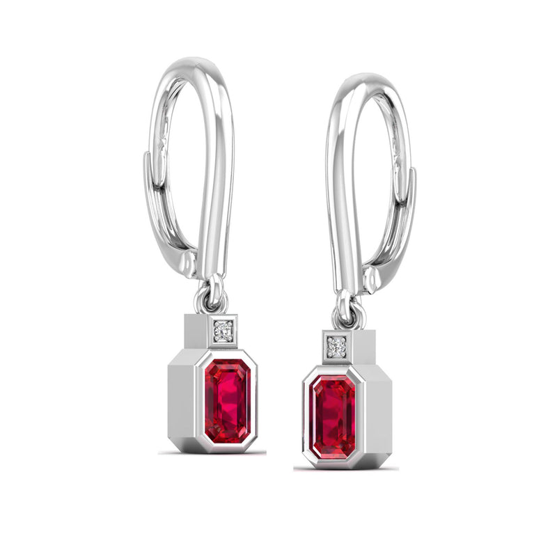 14K White Gold - Ruby