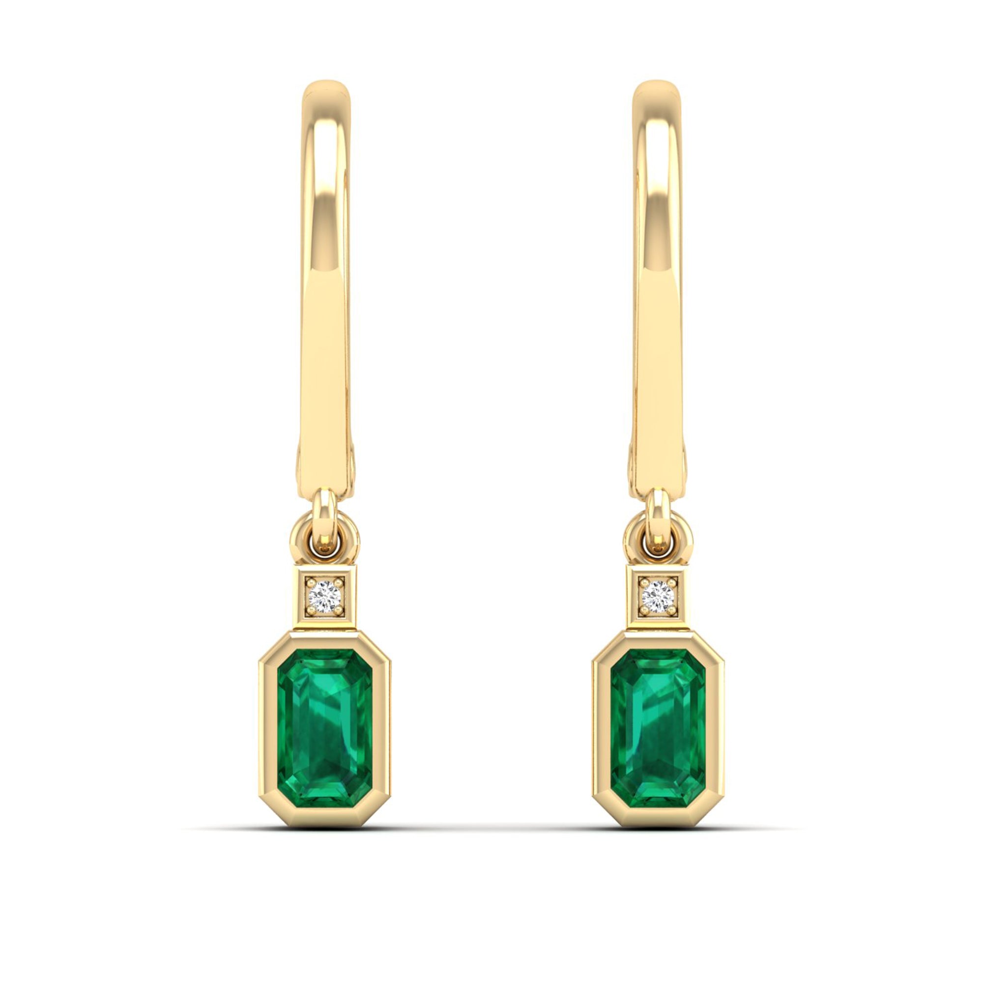 14K Yellow Gold - Emerald