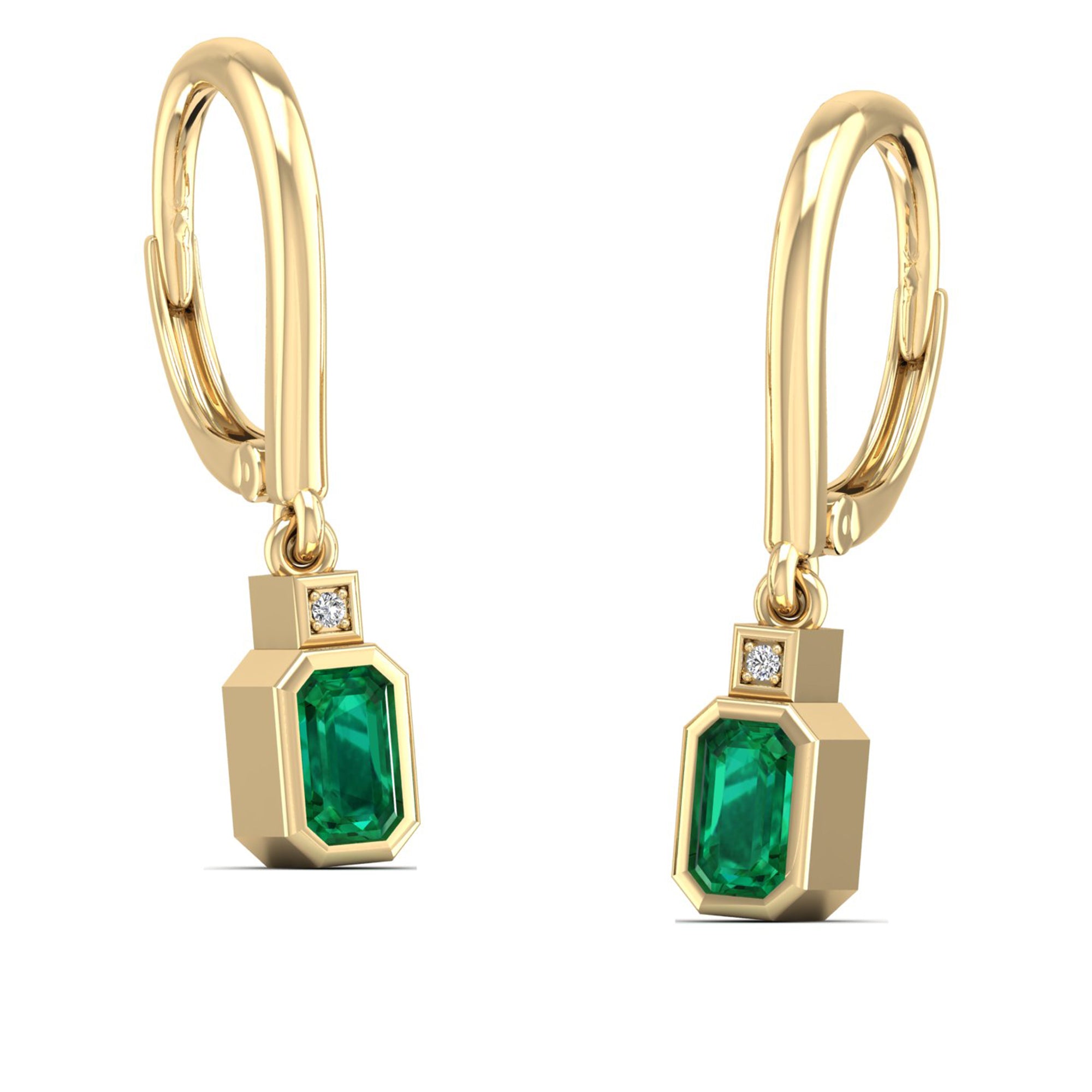 14K Yellow Gold - Emerald