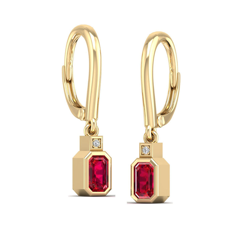 14K Yellow Gold - Ruby