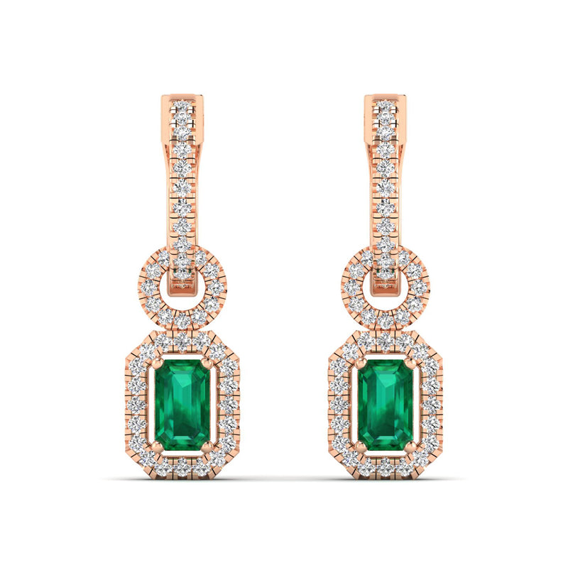 14K Rose Gold - Emerald