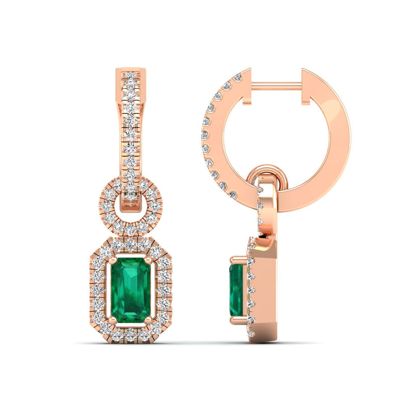 14K Rose Gold - Emerald
