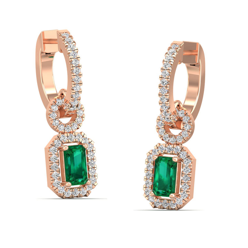 14K Rose Gold - Emerald