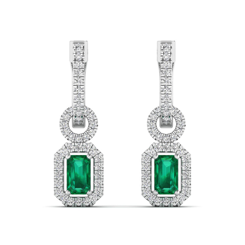 14K White Gold - Emerald