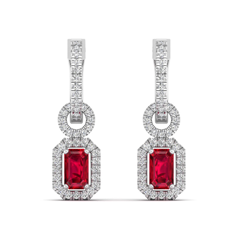 14K White Gold - Ruby