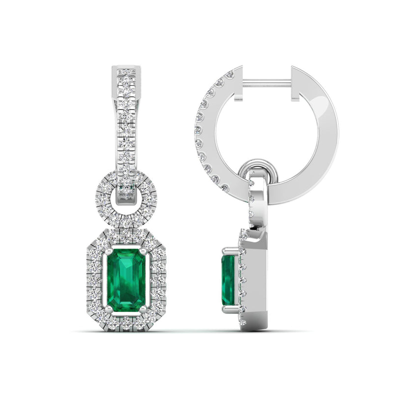 14K White Gold - Emerald