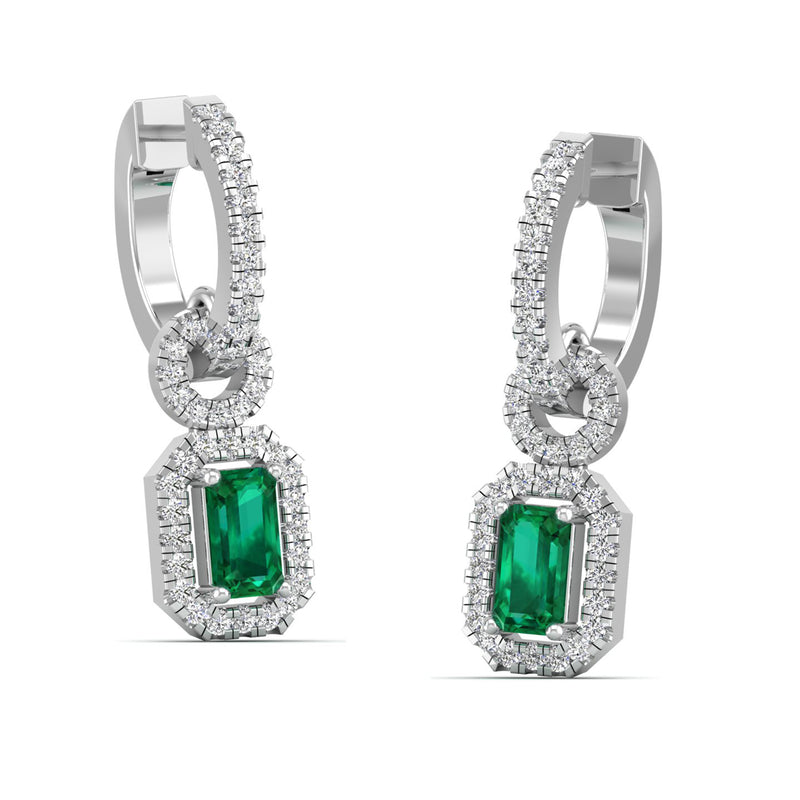 14K White Gold - Emerald