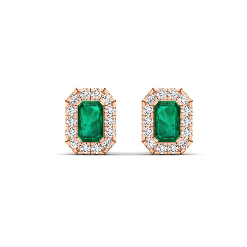 14K Rose Gold - Emerald