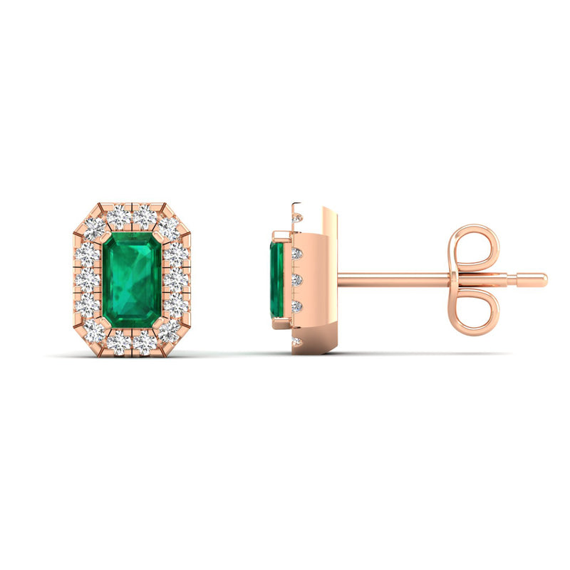 14K Rose Gold - Emerald