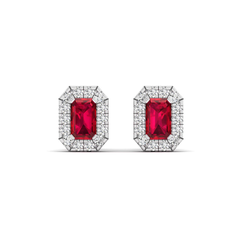 14K White Gold - Ruby