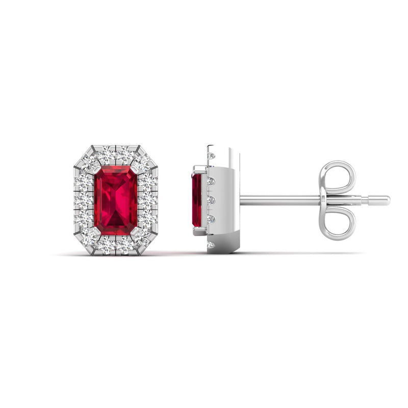 14K White Gold - Ruby