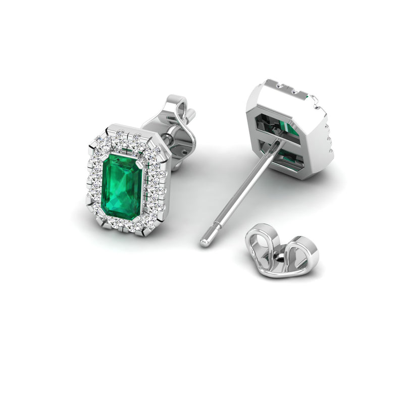 14K White Gold - Emerald
