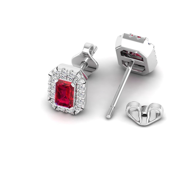 14K White Gold - Ruby