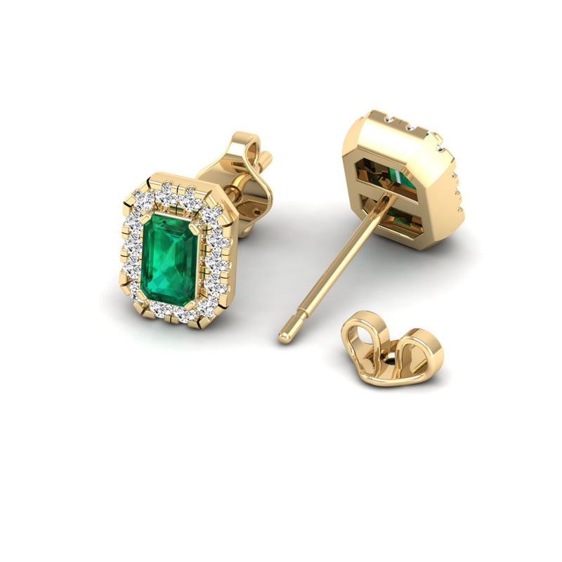 14K Yellow Gold - Emerald