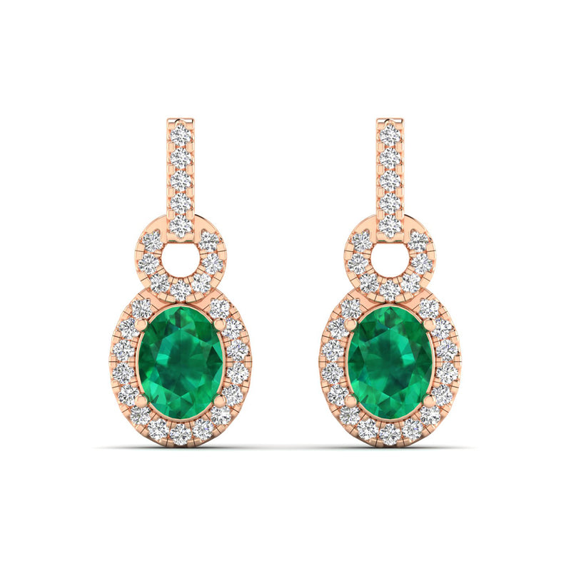 14K Rose Gold - Emerald