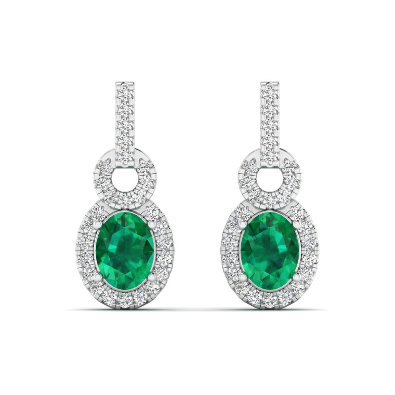 14K White Gold - Emerald