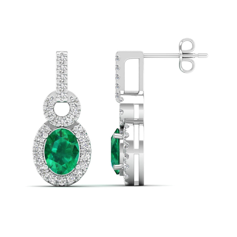 14K White Gold - Emerald