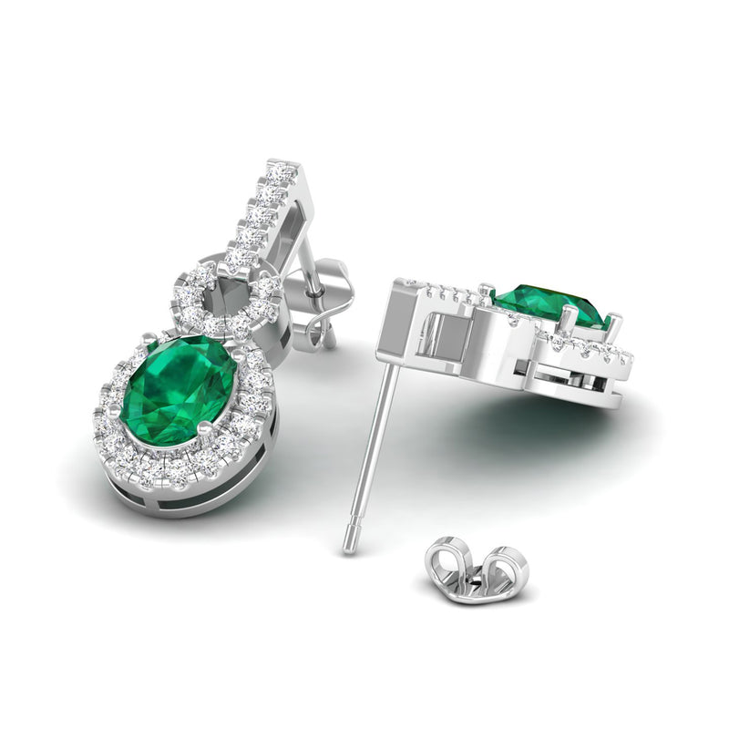 14K White Gold - Emerald