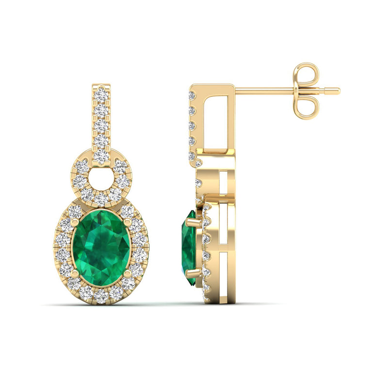 14K Yellow Gold - Emerald