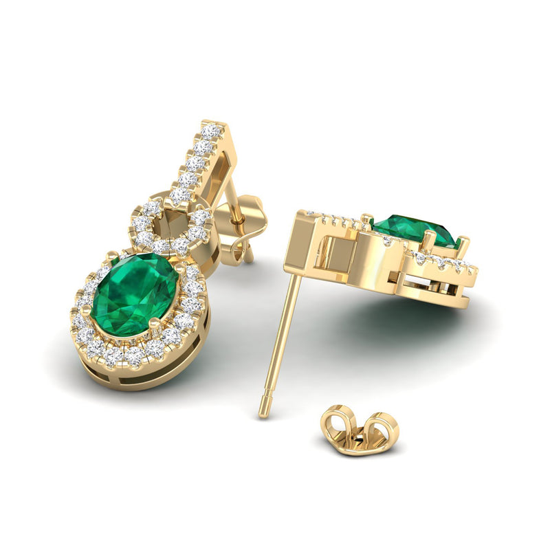 14K Yellow Gold - Emerald
