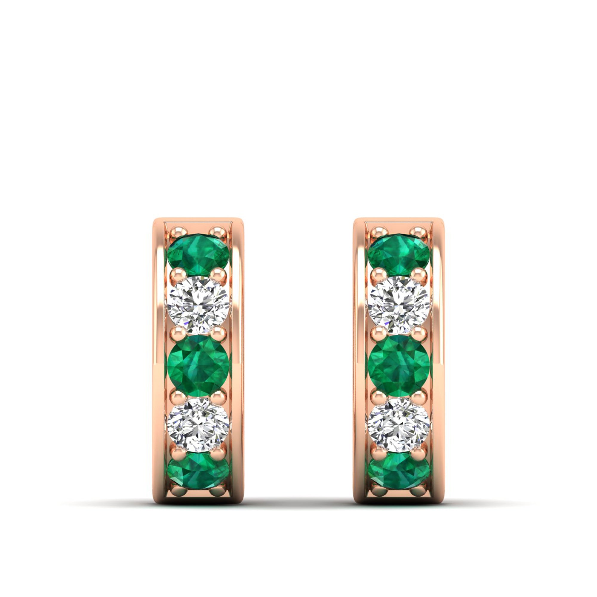14K Rose Gold - Emerald