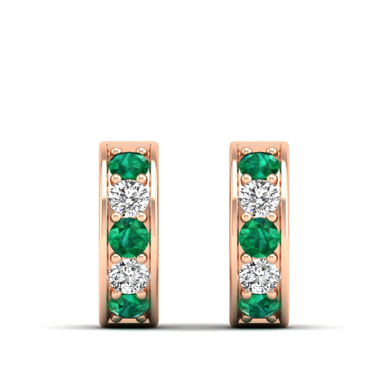 14K Rose Gold - Emerald