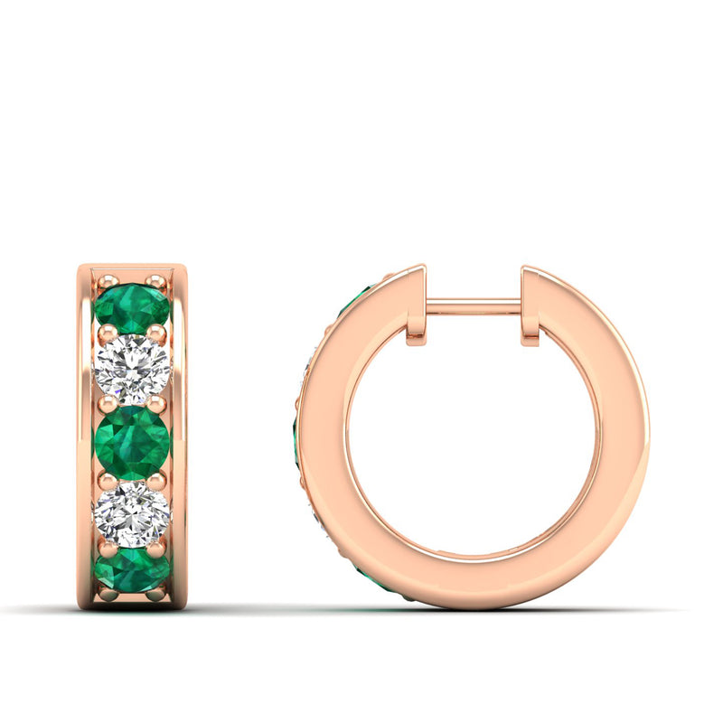 14K Rose Gold - Emerald