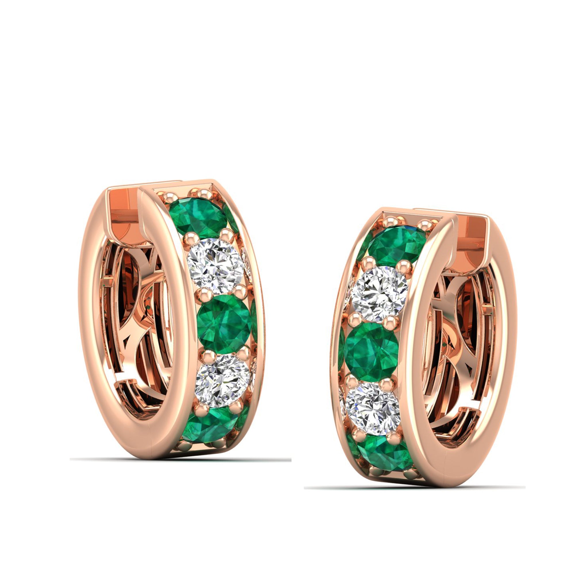 14K Rose Gold - Emerald