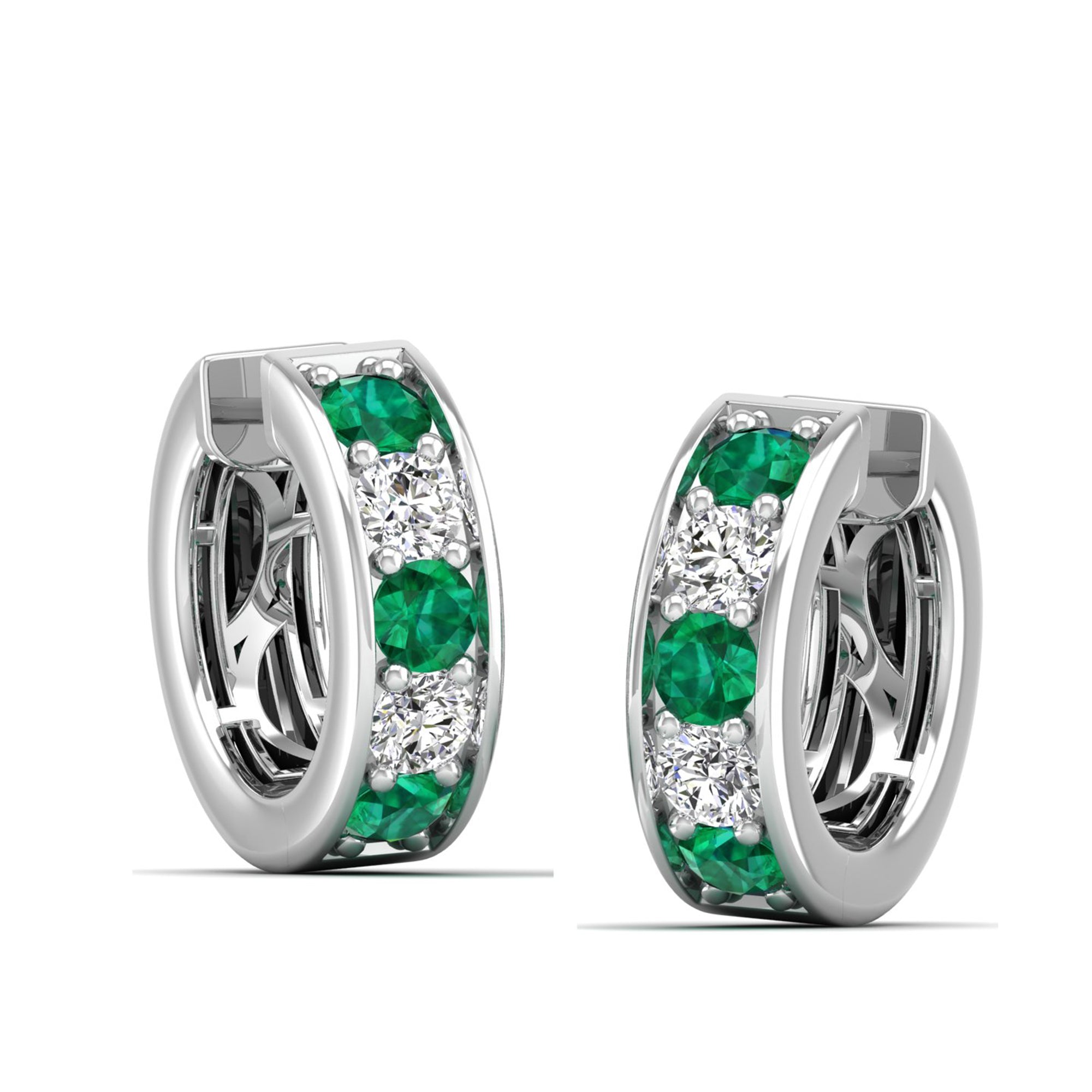 14K White Gold - Emerald