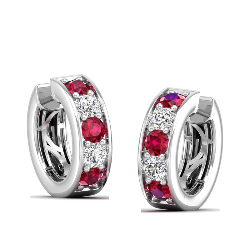 14K White Gold - Ruby