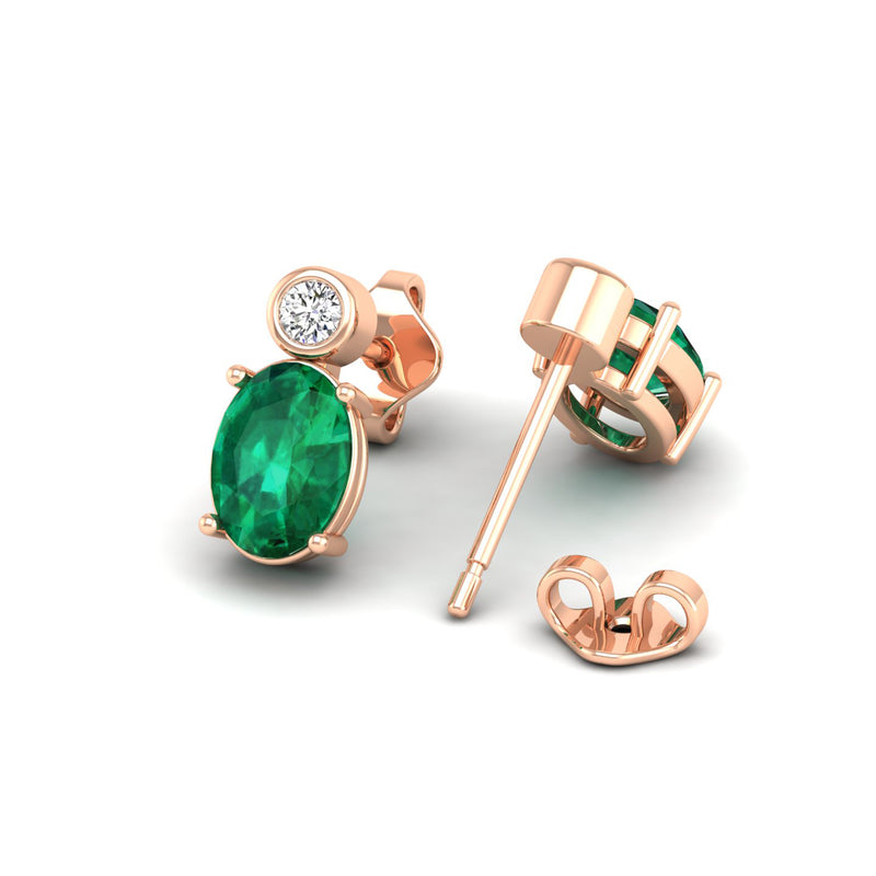 14K Rose Gold - Emerald