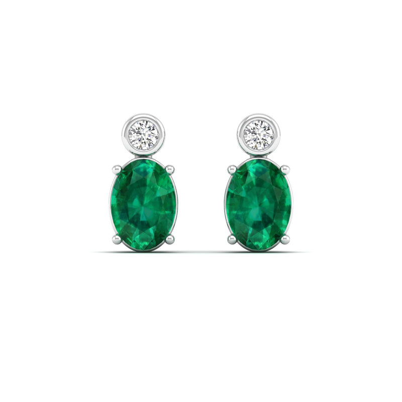 14K White Gold - Emerald