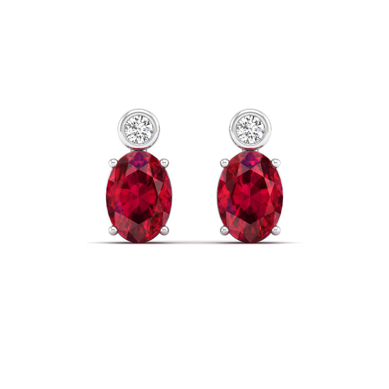 14K White Gold - Ruby