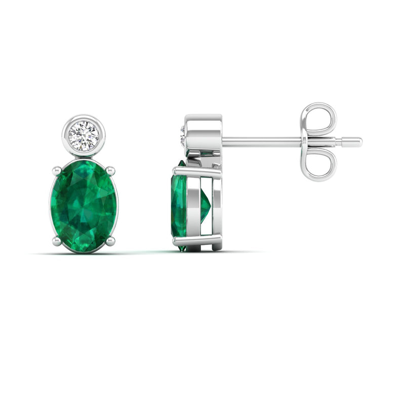 14K White Gold - Emerald