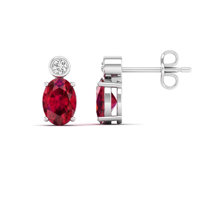 14K White Gold - Ruby