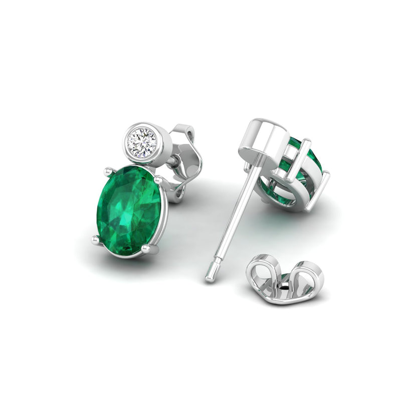 14K White Gold - Emerald