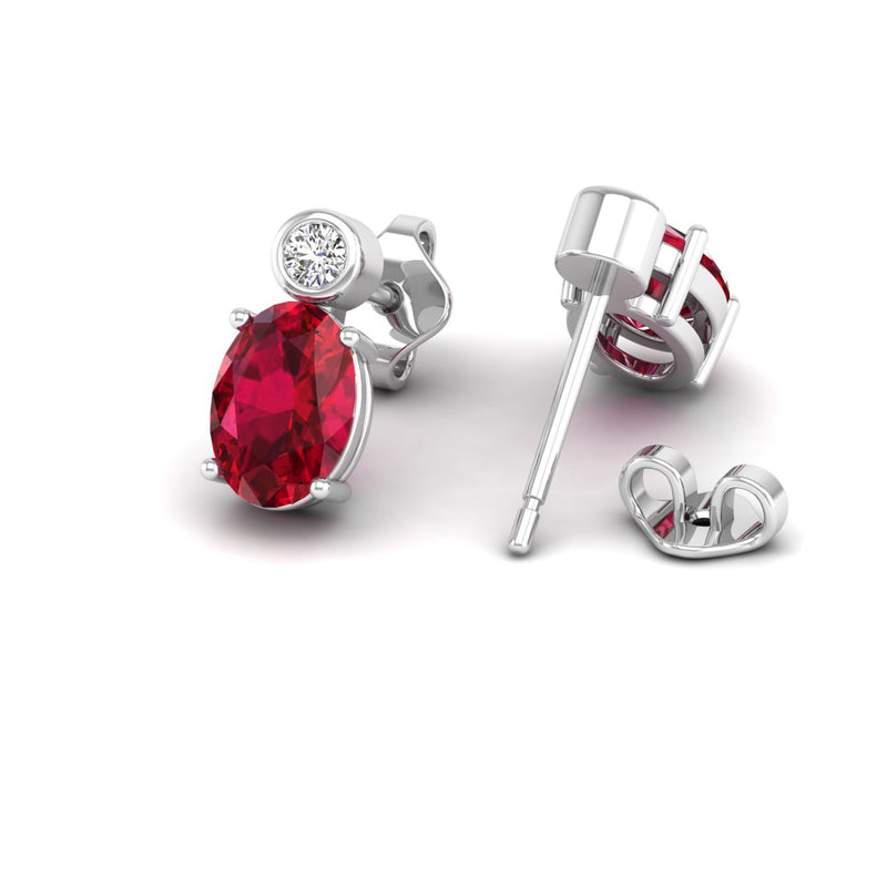 14K White Gold - Ruby