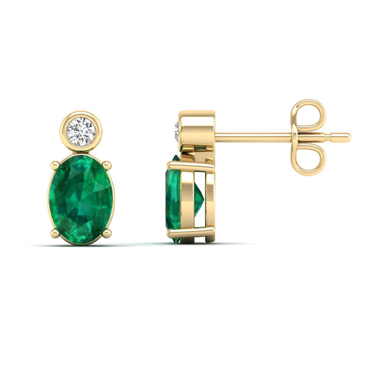 14K Yellow Gold - Emerald