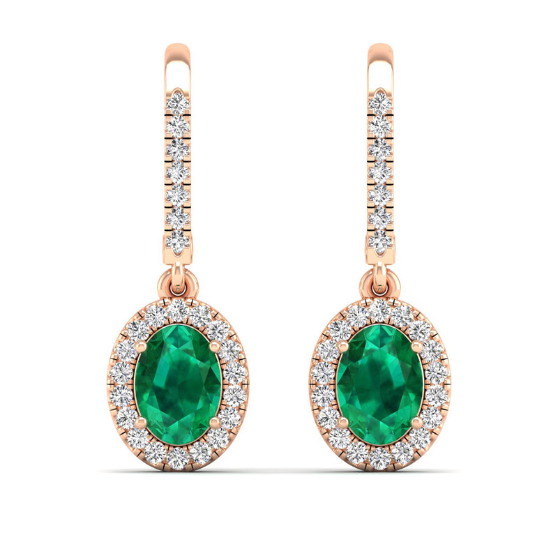 14K Rose Gold - Emerald