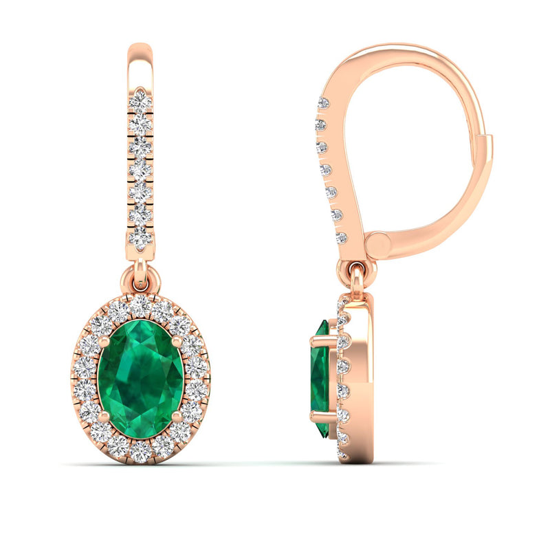 14K Rose Gold - Emerald