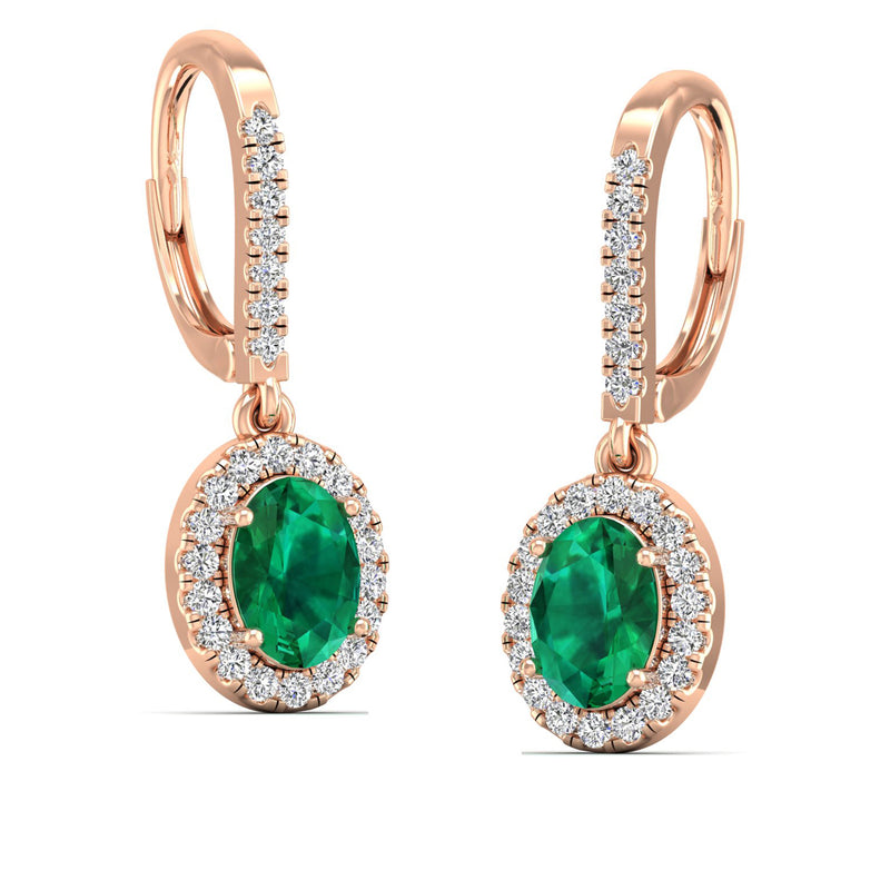 14K Rose Gold - Emerald
