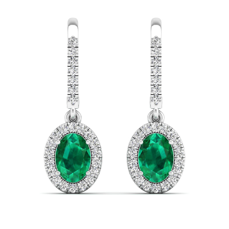 14K White Gold - Emerald