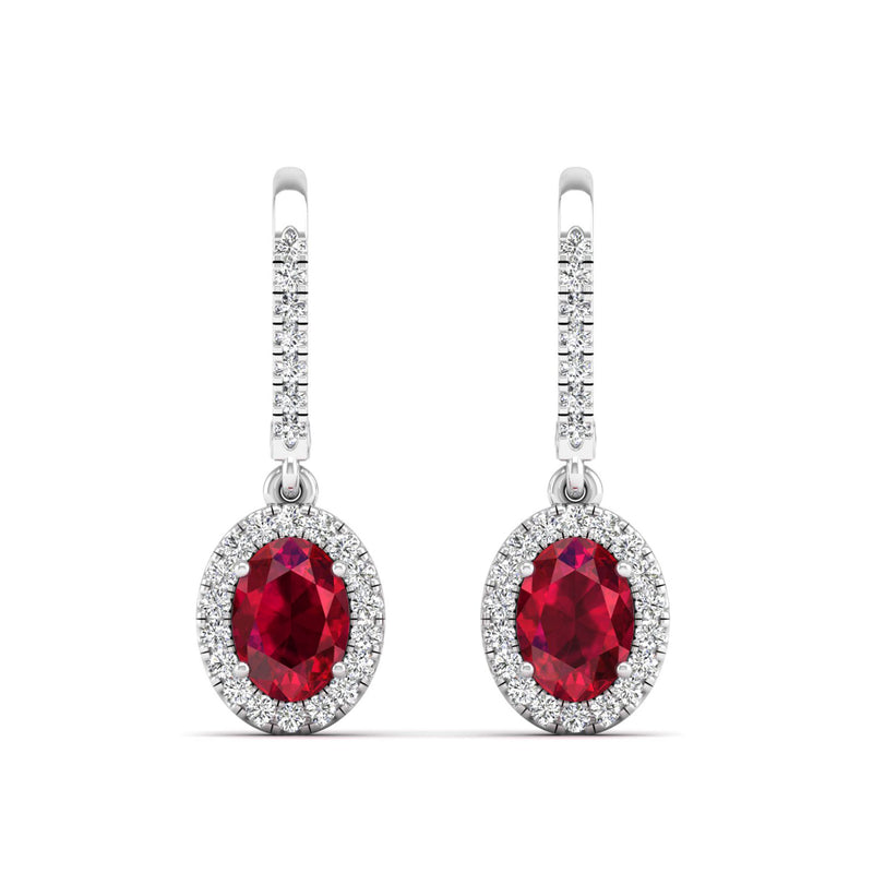 14K White Gold - Ruby