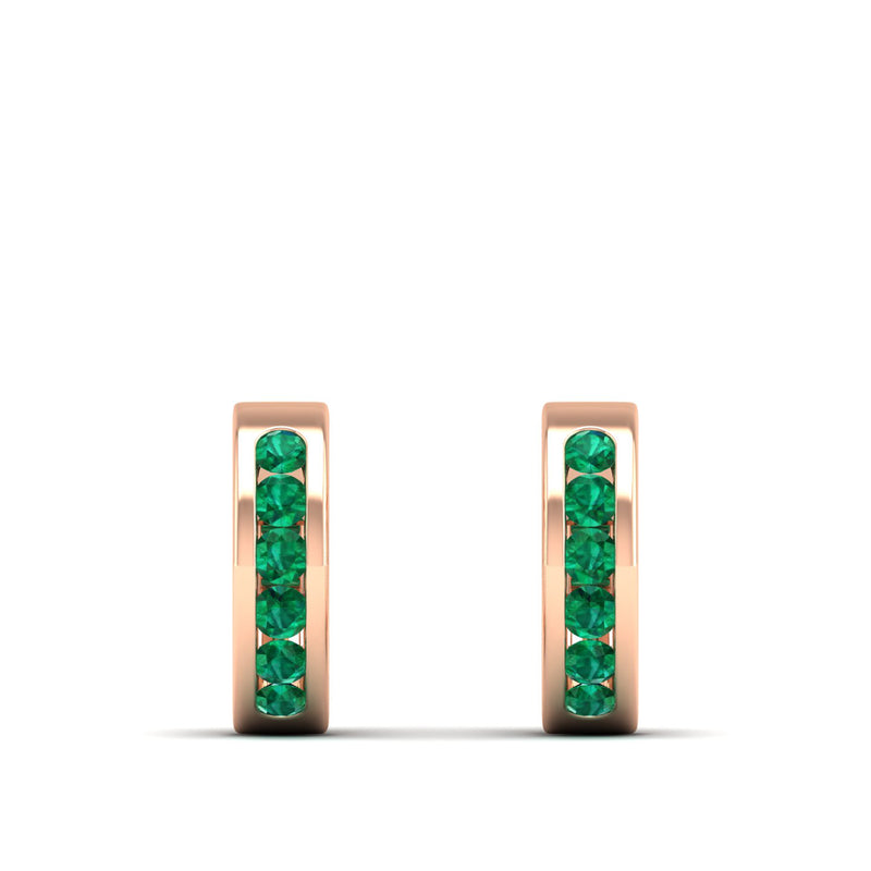 14K Rose Gold - Emerald