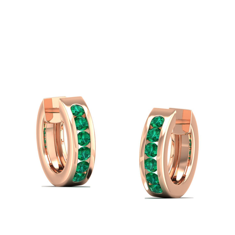 14K Rose Gold - Emerald