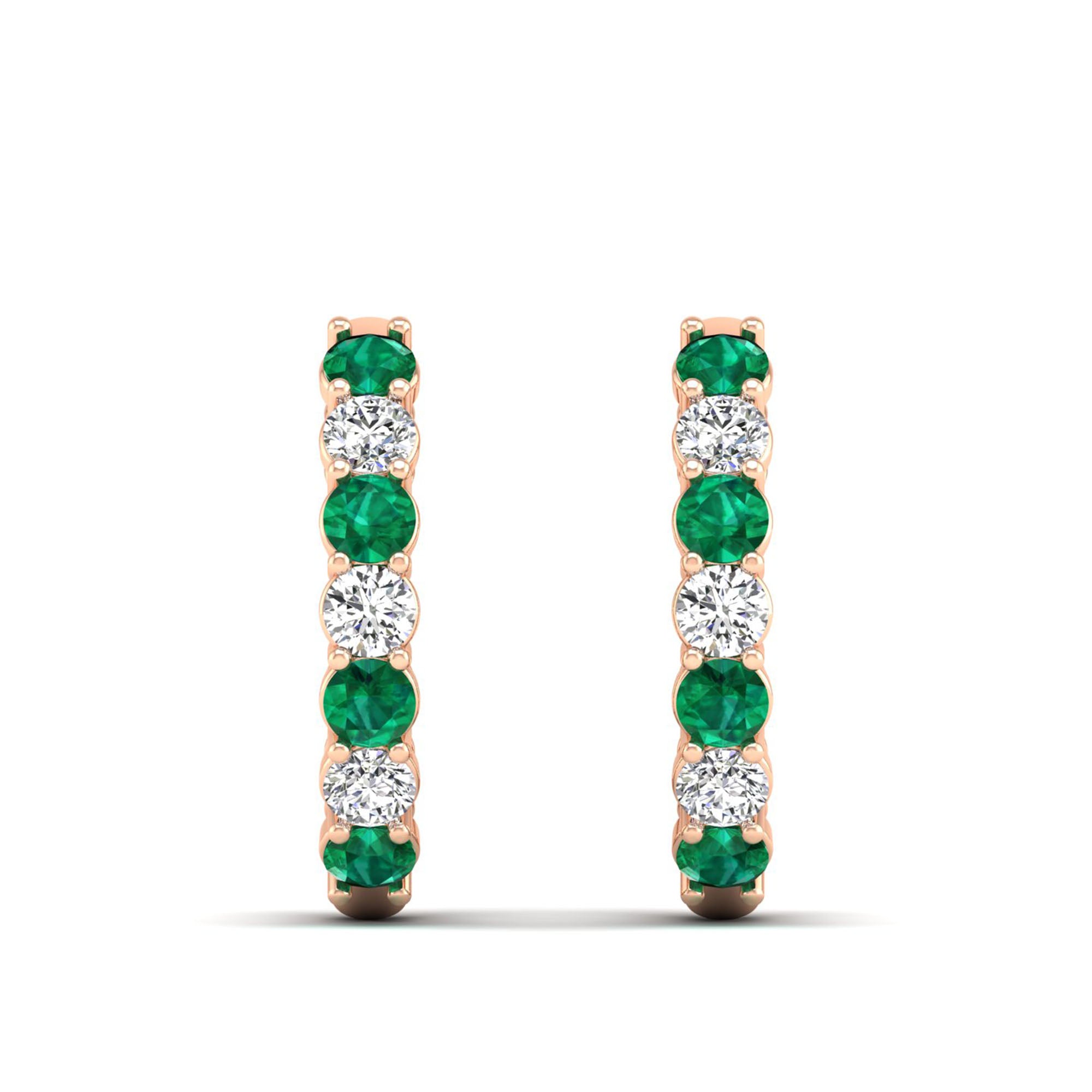 14K Rose Gold - Emerald