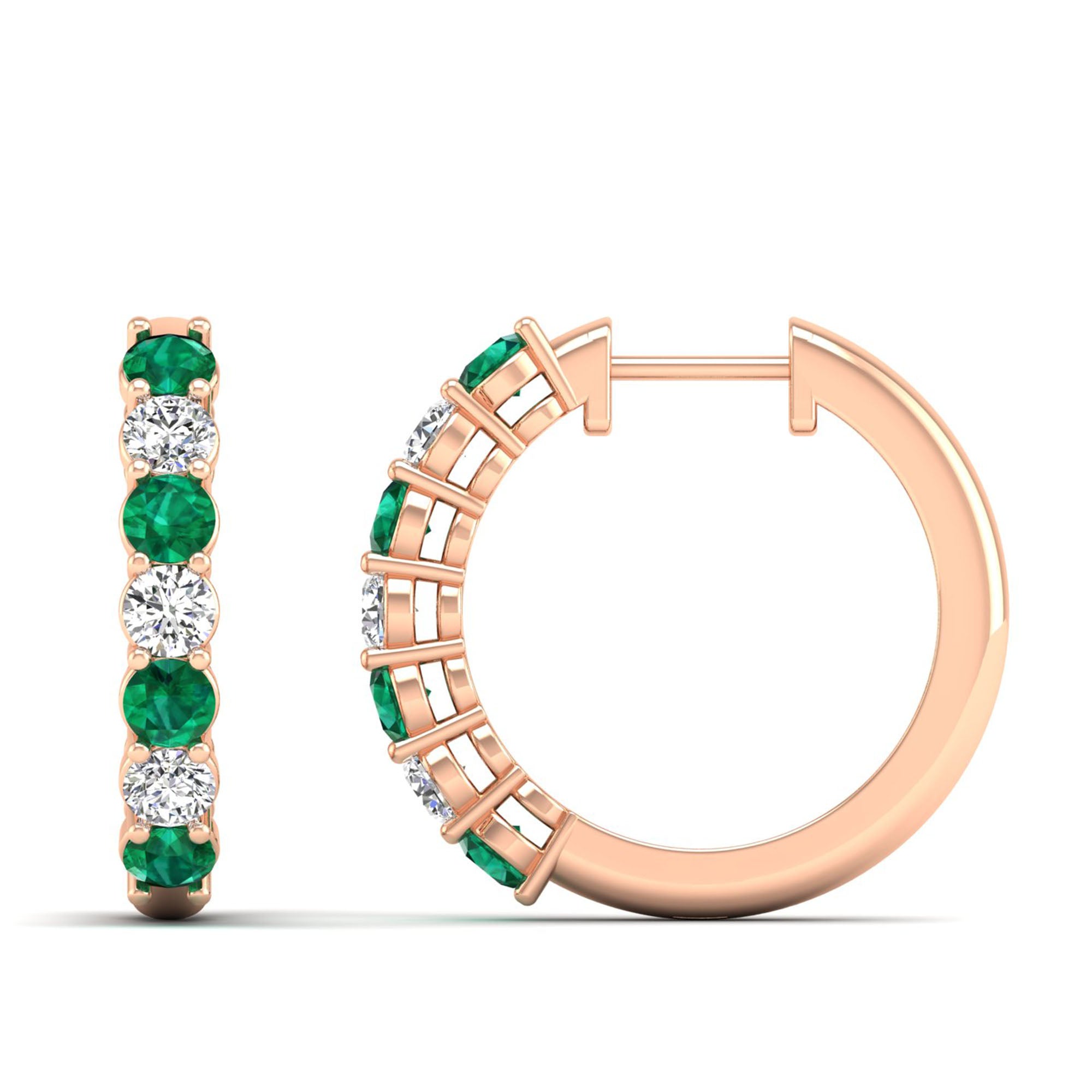 14K Rose Gold - Emerald