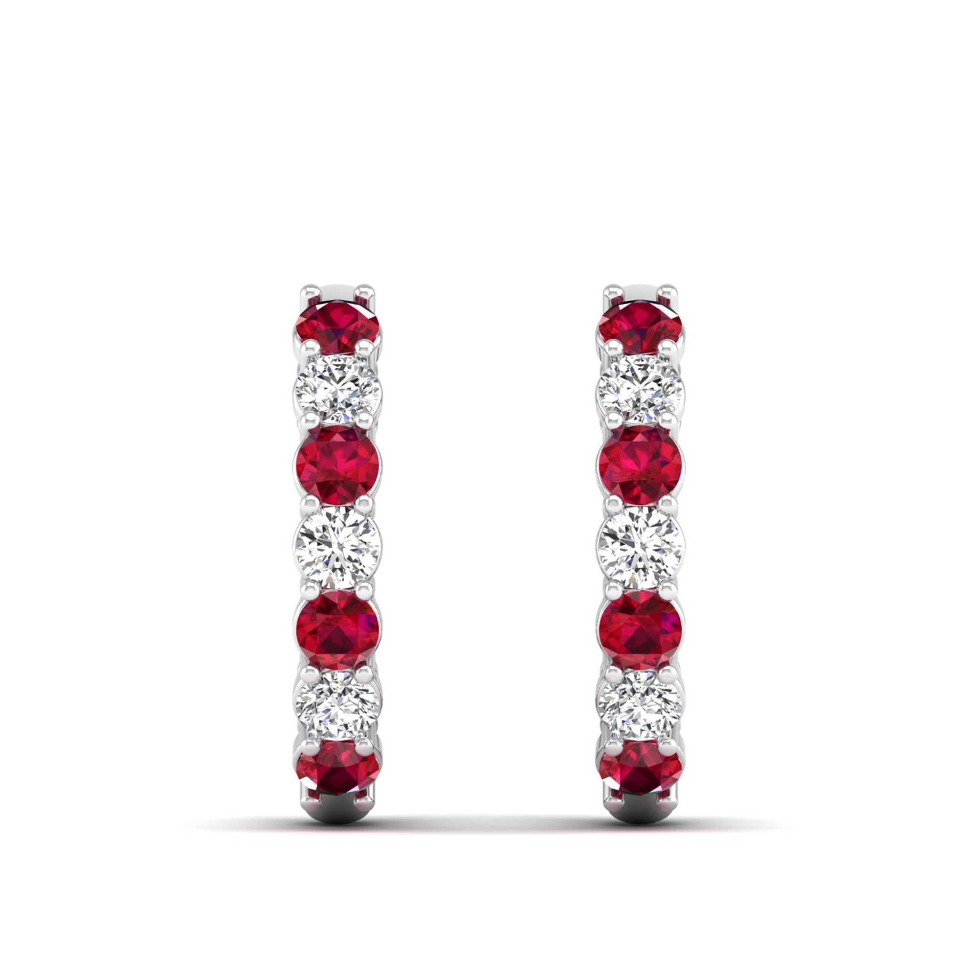 14K White Gold - Ruby